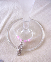 wine glass charm favour